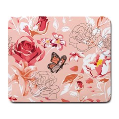 Beautiful Seamless Spring Pattern With Roses Peony Orchid Succulents Large Mousepads by BangZart