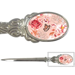 Beautiful Seamless Spring Pattern With Roses Peony Orchid Succulents Letter Opener