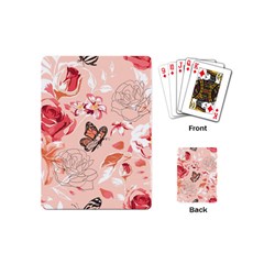 Beautiful Seamless Spring Pattern With Roses Peony Orchid Succulents Playing Cards Single Design (mini) by BangZart