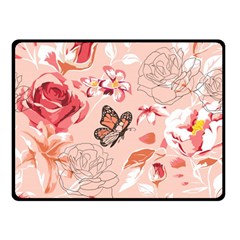 Beautiful Seamless Spring Pattern With Roses Peony Orchid Succulents Double Sided Fleece Blanket (small)  by BangZart