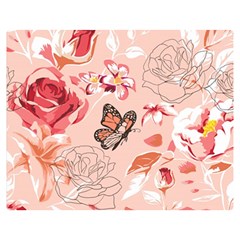 Beautiful Seamless Spring Pattern With Roses Peony Orchid Succulents Double Sided Flano Blanket (medium)  by BangZart