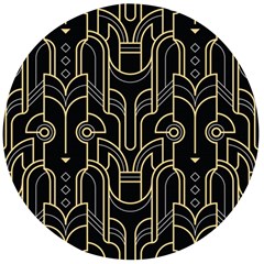 Art Deco Geometric Abstract Pattern Vector Wooden Bottle Opener (round) by BangZart