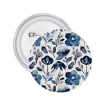 Indigo watercolor floral seamless pattern 2.25  Buttons Front