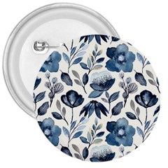 Indigo watercolor floral seamless pattern 3  Buttons