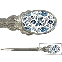 Indigo watercolor floral seamless pattern Letter Opener