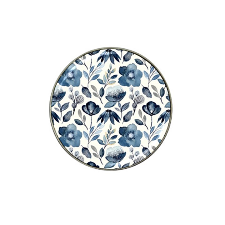 Indigo watercolor floral seamless pattern Hat Clip Ball Marker (4 pack)