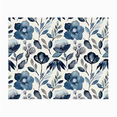 Indigo Watercolor Floral Seamless Pattern Small Glasses Cloth (2 Sides) by BangZart