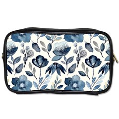 Indigo Watercolor Floral Seamless Pattern Toiletries Bag (two Sides) by BangZart