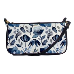 Indigo watercolor floral seamless pattern Shoulder Clutch Bag