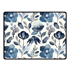 Indigo Watercolor Floral Seamless Pattern Fleece Blanket (small) by BangZart