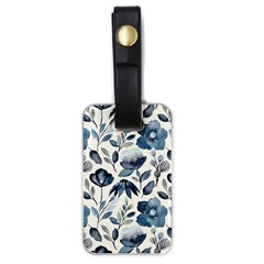 Indigo watercolor floral seamless pattern Luggage Tag (one side)