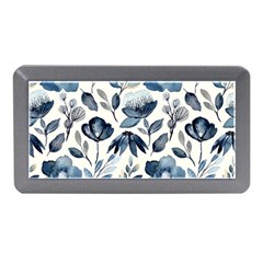 Indigo watercolor floral seamless pattern Memory Card Reader (Mini)