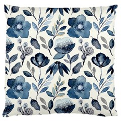 Indigo watercolor floral seamless pattern Large Cushion Case (One Side)