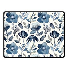 Indigo Watercolor Floral Seamless Pattern Double Sided Fleece Blanket (small)  by BangZart