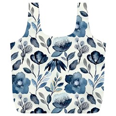 Indigo watercolor floral seamless pattern Full Print Recycle Bag (XL)