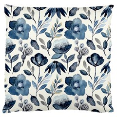 Indigo watercolor floral seamless pattern Large Flano Cushion Case (One Side)