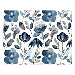 Indigo watercolor floral seamless pattern Double Sided Flano Blanket (Large) 