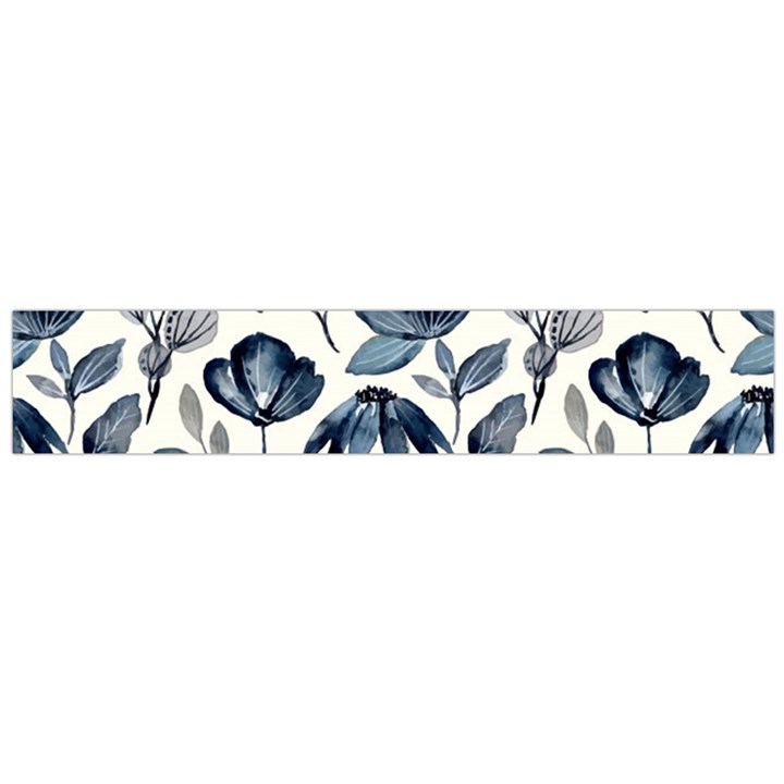 Indigo watercolor floral seamless pattern Large Flano Scarf 