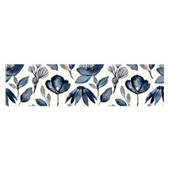 Indigo Watercolor Floral Seamless Pattern Satin Scarf (oblong) by BangZart