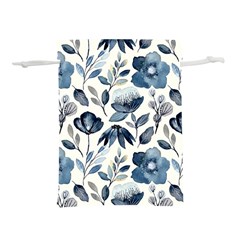 Indigo Watercolor Floral Seamless Pattern Lightweight Drawstring Pouch (m) by BangZart