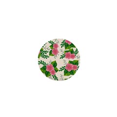 Cute Pink Flowers With Leaves-pattern 1  Mini Magnets by BangZart