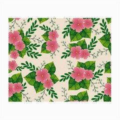 Cute Pink Flowers With Leaves-pattern Small Glasses Cloth by BangZart