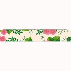 Cute Pink Flowers With Leaves-pattern Small Bar Mats by BangZart