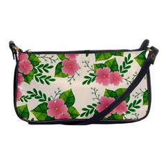 Cute Pink Flowers With Leaves-pattern Shoulder Clutch Bag by BangZart