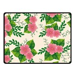 Cute pink flowers with leaves-pattern Fleece Blanket (Small) 50 x40  Blanket Front