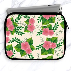 Cute Pink Flowers With Leaves-pattern Apple Ipad 2/3/4 Zipper Cases by BangZart