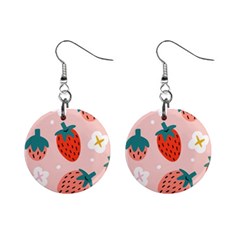 Strawberry Seamless Pattern Mini Button Earrings by BangZart