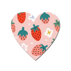 Strawberry Seamless Pattern Heart Magnet