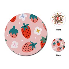 Strawberry Seamless Pattern Playing Cards Single Design (round) by BangZart