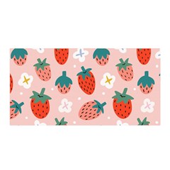 Strawberry Seamless Pattern Satin Wrap