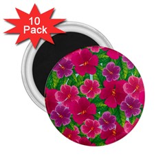 Background Cute Flowers Fuchsia With Leaves 2 25  Magnets (10 Pack)  by BangZart