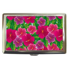 Background Cute Flowers Fuchsia With Leaves Cigarette Money Case by BangZart