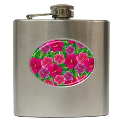 Background Cute Flowers Fuchsia With Leaves Hip Flask (6 Oz) by BangZart