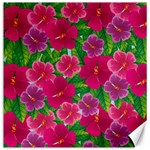 Background cute flowers fuchsia with leaves Canvas 12  x 12  11.4 x11.56  Canvas - 1