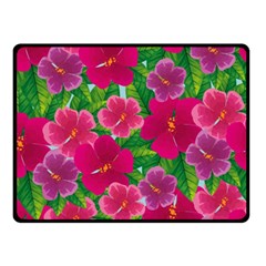 Background Cute Flowers Fuchsia With Leaves Fleece Blanket (small) by BangZart