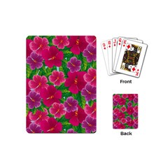 Background Cute Flowers Fuchsia With Leaves Playing Cards Single Design (mini) by BangZart