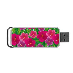 Background Cute Flowers Fuchsia With Leaves Portable Usb Flash (one Side) by BangZart