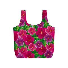 Background Cute Flowers Fuchsia With Leaves Full Print Recycle Bag (s) by BangZart