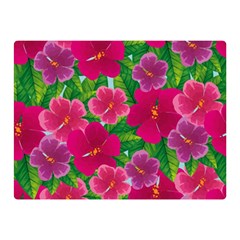 Background Cute Flowers Fuchsia With Leaves Double Sided Flano Blanket (mini)  by BangZart