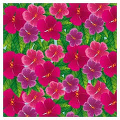 Background Cute Flowers Fuchsia With Leaves Long Sheer Chiffon Scarf 