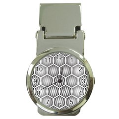 Halftone Tech Hexagons Seamless Pattern Money Clip Watches by BangZart