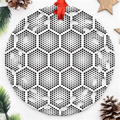 Halftone Tech Hexagons Seamless Pattern Ornament (round Filigree) by BangZart