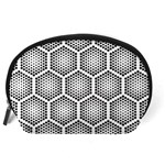 Halftone tech hexagons seamless pattern Accessory Pouch (Large) Back