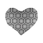 Halftone tech hexagons seamless pattern Standard 16  Premium Flano Heart Shape Cushions Back