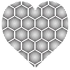 Halftone Tech Hexagons Seamless Pattern Wooden Puzzle Heart by BangZart