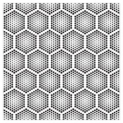 Halftone Tech Hexagons Seamless Pattern Long Sheer Chiffon Scarf 